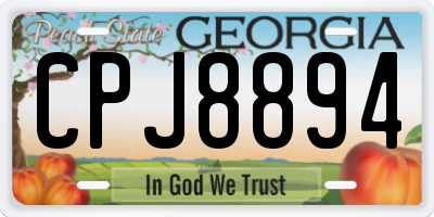 GA license plate CPJ8894
