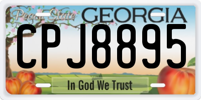 GA license plate CPJ8895