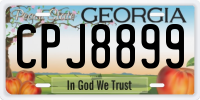 GA license plate CPJ8899