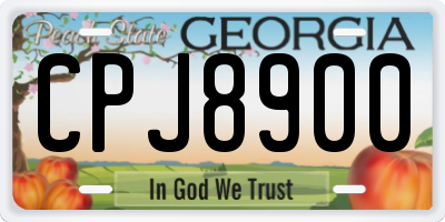 GA license plate CPJ8900