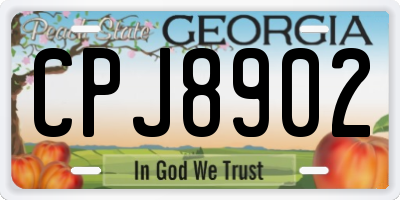 GA license plate CPJ8902
