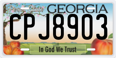 GA license plate CPJ8903
