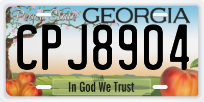 GA license plate CPJ8904