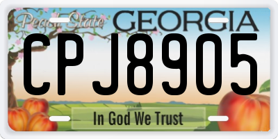 GA license plate CPJ8905
