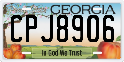 GA license plate CPJ8906
