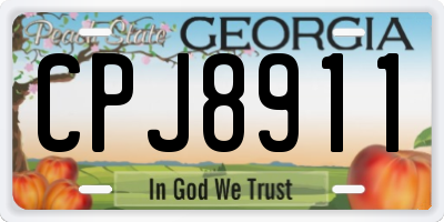GA license plate CPJ8911