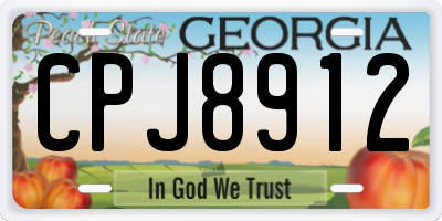 GA license plate CPJ8912