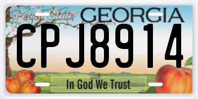 GA license plate CPJ8914