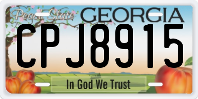 GA license plate CPJ8915
