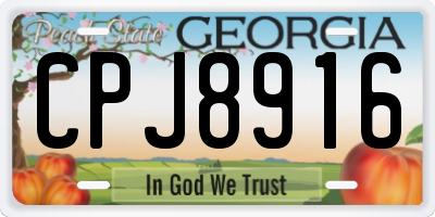 GA license plate CPJ8916