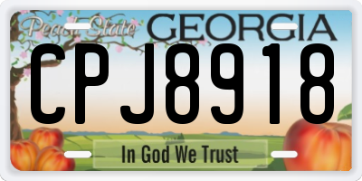 GA license plate CPJ8918