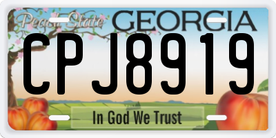 GA license plate CPJ8919
