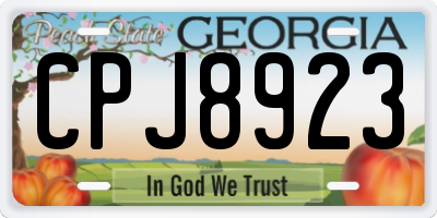 GA license plate CPJ8923