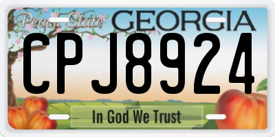 GA license plate CPJ8924
