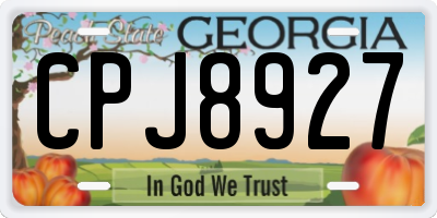 GA license plate CPJ8927