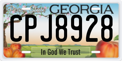 GA license plate CPJ8928