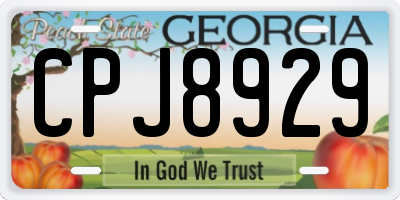 GA license plate CPJ8929