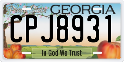GA license plate CPJ8931