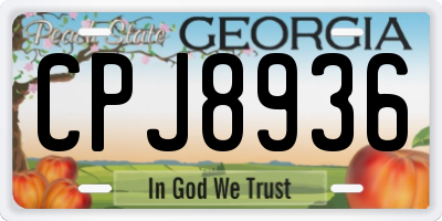 GA license plate CPJ8936