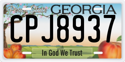 GA license plate CPJ8937