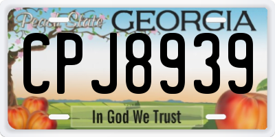 GA license plate CPJ8939