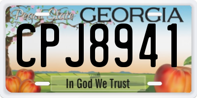 GA license plate CPJ8941