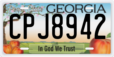 GA license plate CPJ8942
