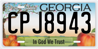 GA license plate CPJ8943