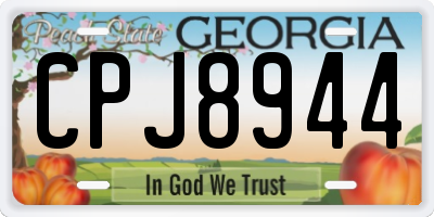 GA license plate CPJ8944
