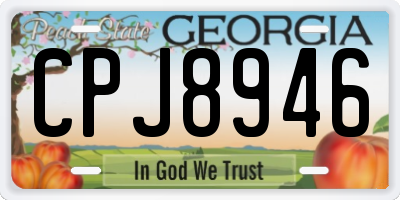 GA license plate CPJ8946