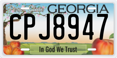 GA license plate CPJ8947