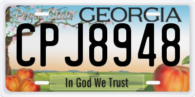 GA license plate CPJ8948