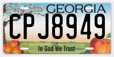 GA license plate CPJ8949