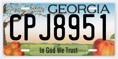 GA license plate CPJ8951