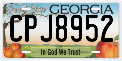 GA license plate CPJ8952