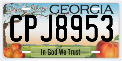 GA license plate CPJ8953
