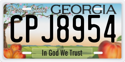 GA license plate CPJ8954