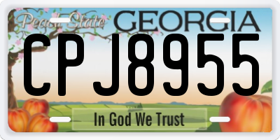 GA license plate CPJ8955