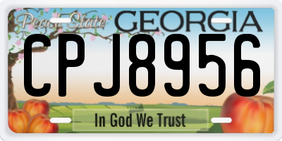 GA license plate CPJ8956