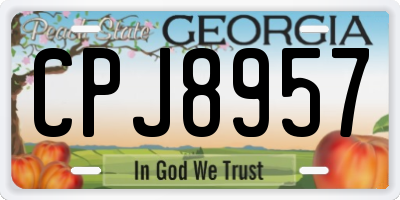 GA license plate CPJ8957