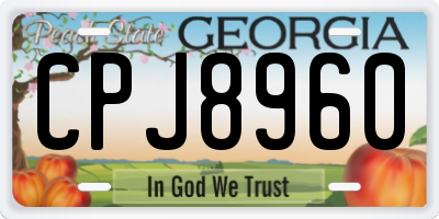 GA license plate CPJ8960