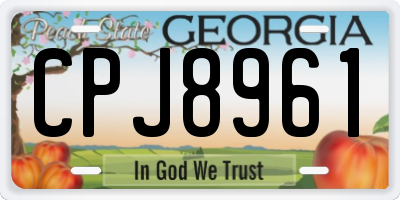 GA license plate CPJ8961