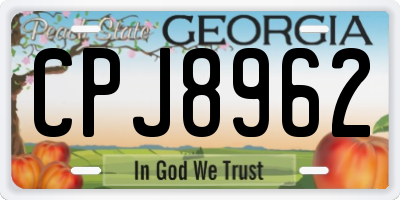 GA license plate CPJ8962