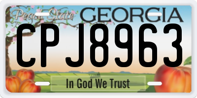 GA license plate CPJ8963