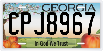 GA license plate CPJ8967