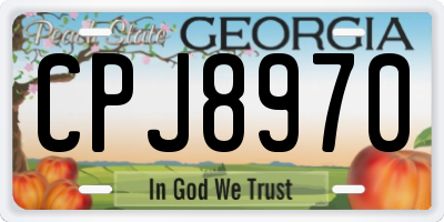 GA license plate CPJ8970