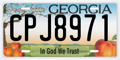 GA license plate CPJ8971