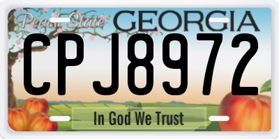 GA license plate CPJ8972