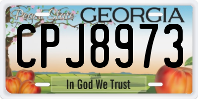 GA license plate CPJ8973