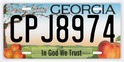 GA license plate CPJ8974